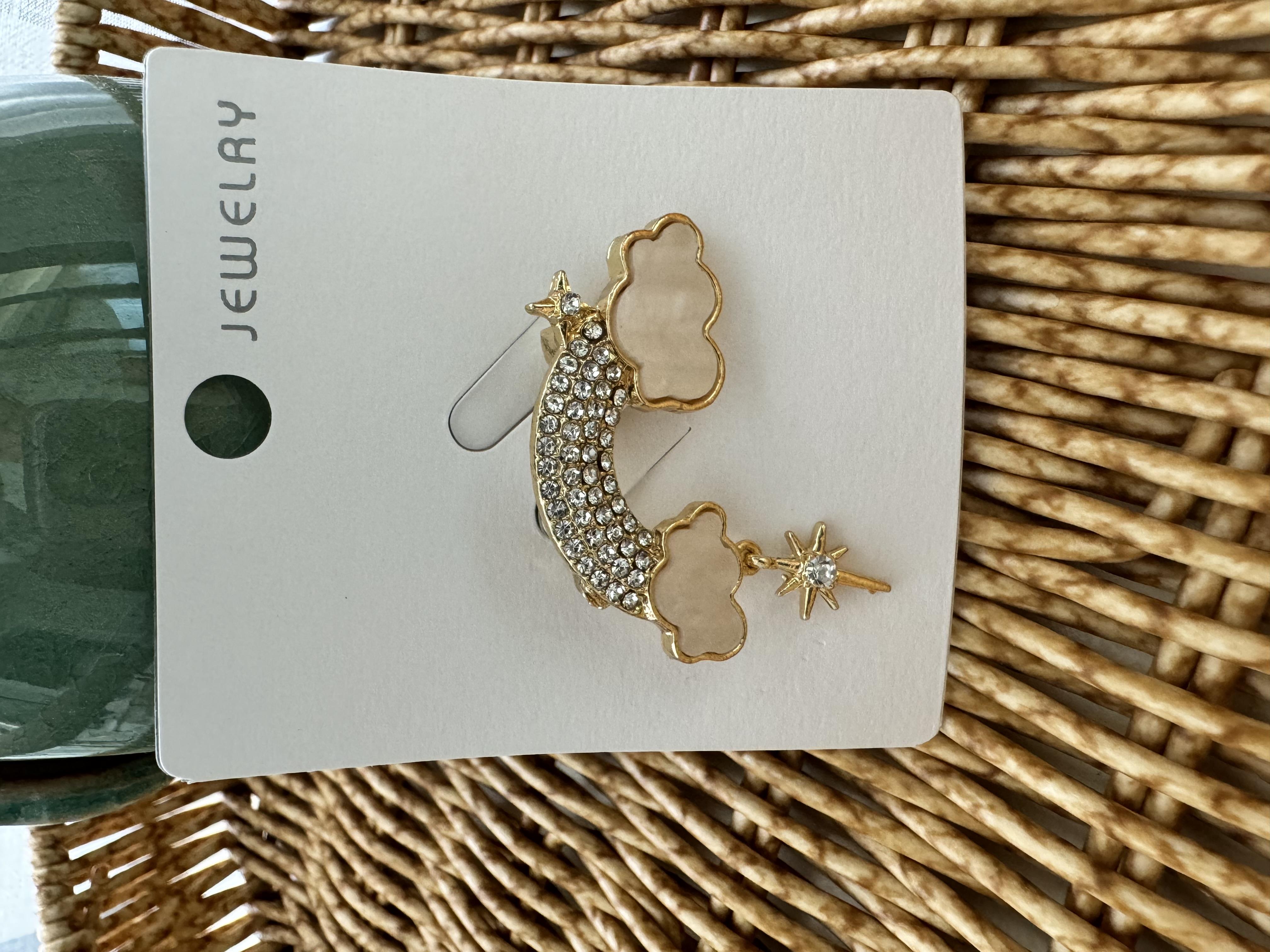 Taşlı Gökkuşağı ve Bulut Broş