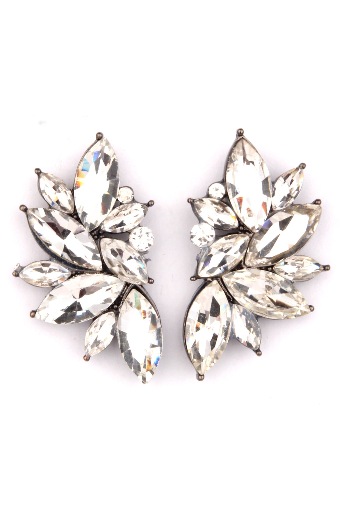 Taşlı Yarım Ay Küpe