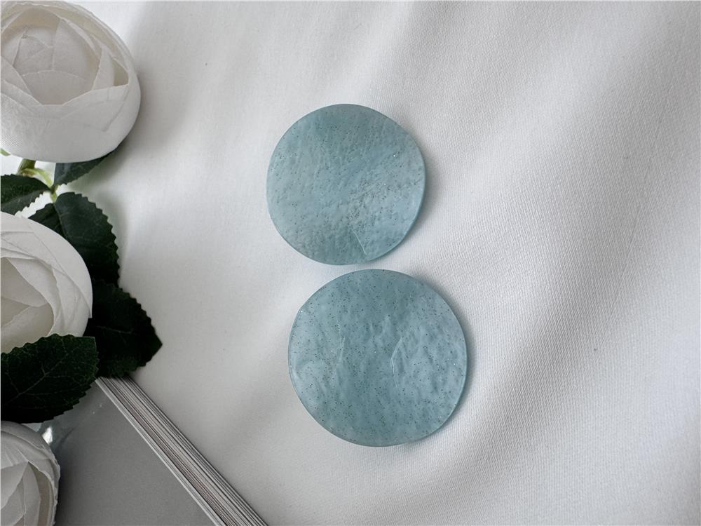 Turkuaz Simli Daire Küpe