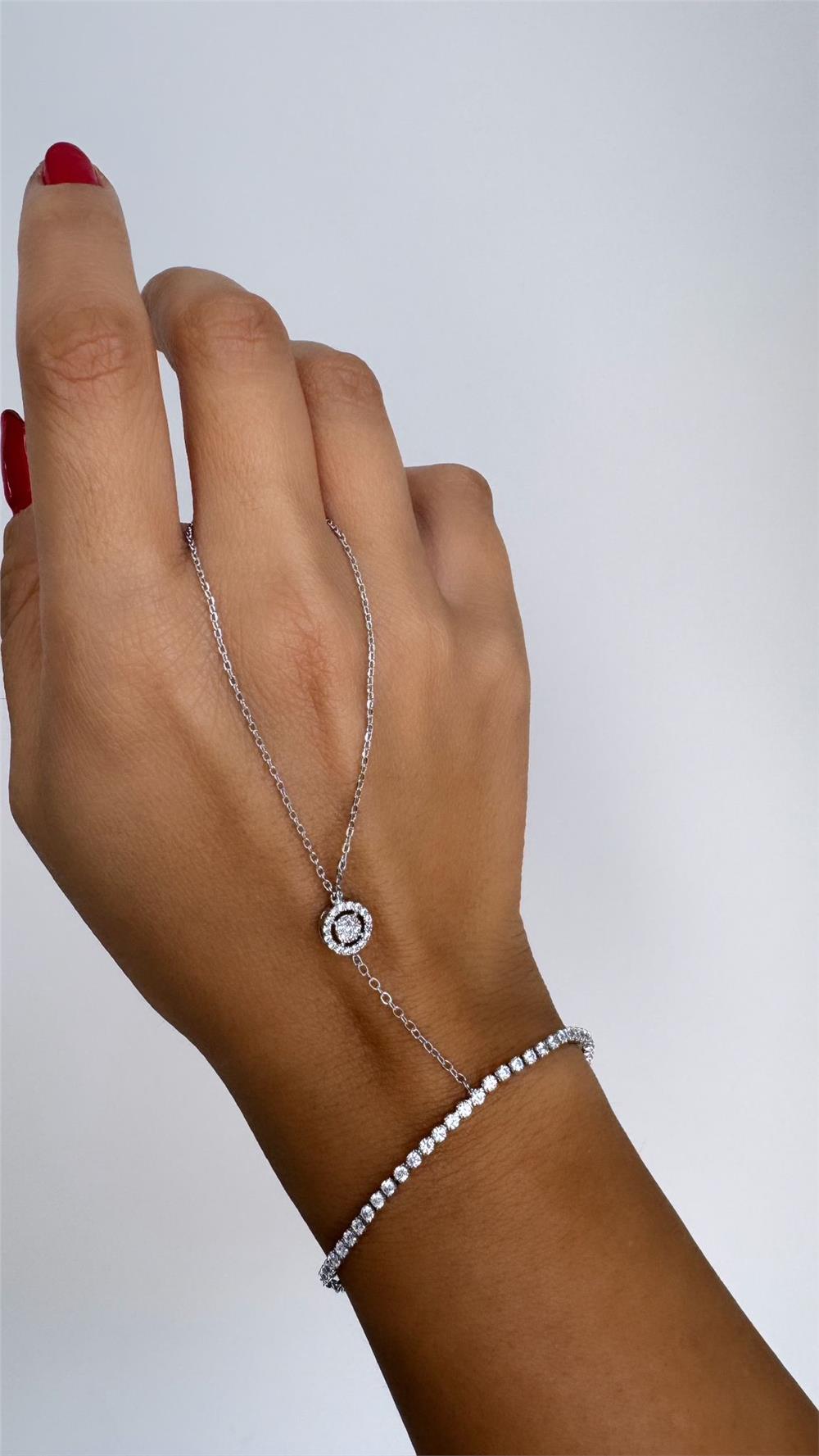 VIP Çelik Silver Zirkon Taşlı Şahmeran
