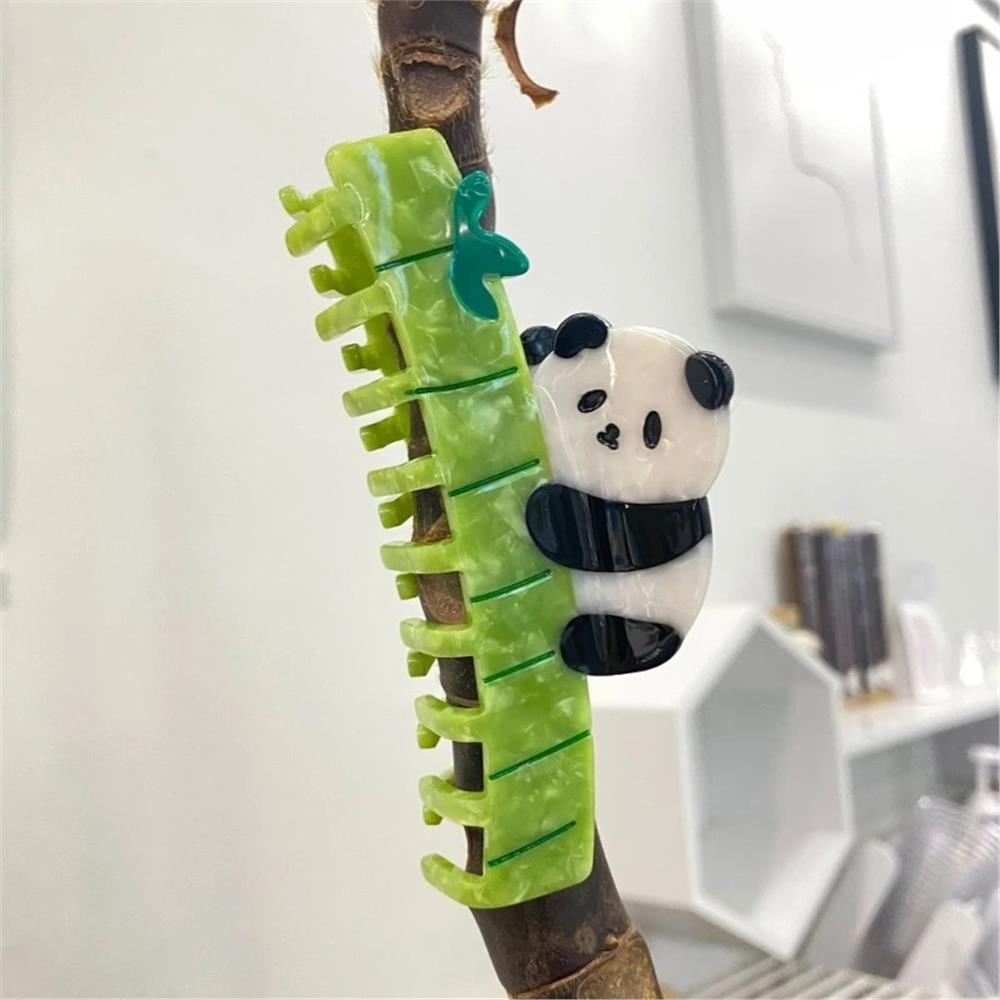 Yeşil Bambu ve Panda Kemik Toka
