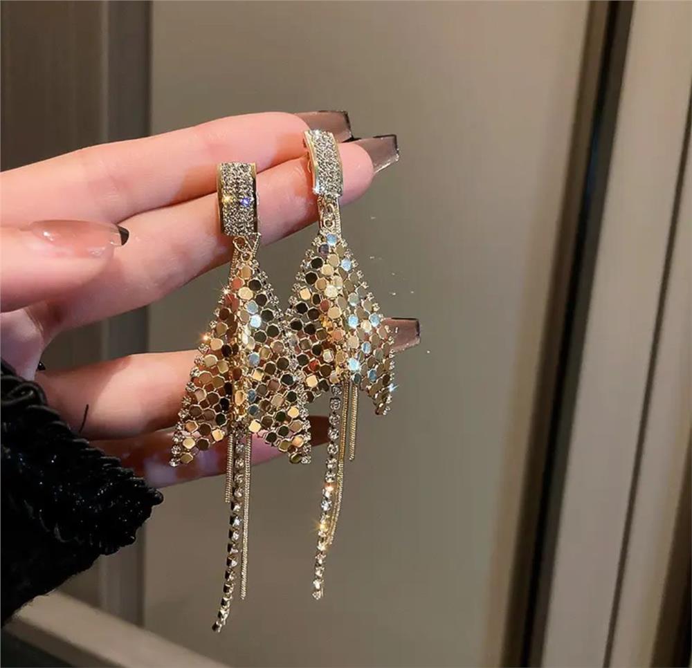Zirkon Taş Sallantılı Gold Küpe