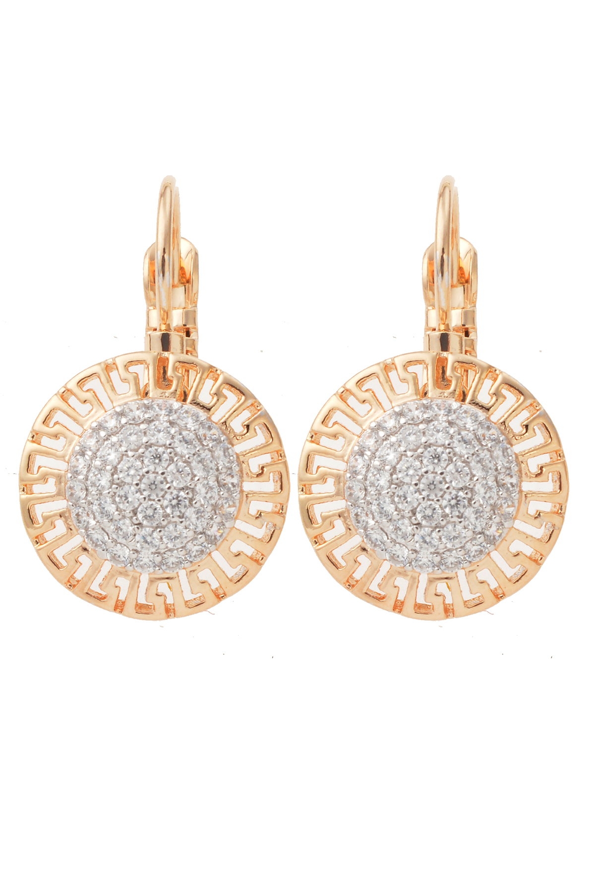 Zirkon Taşlı Gold Küpe