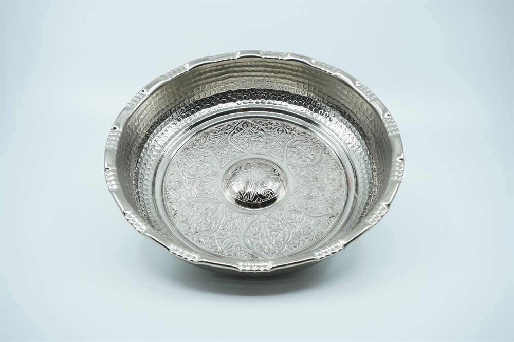 Gümüş Görünümlü Bakır Hamam Tası - Gaziantep Mutfağı'dan Muhteşem Lezzetler  | Küşleme Kebaphan
