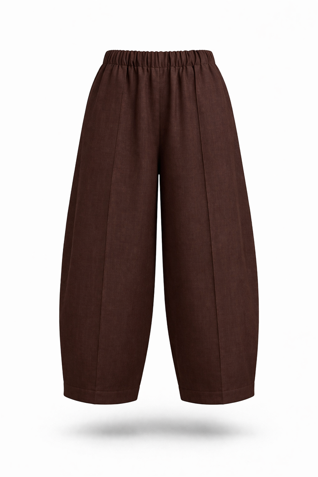 Acı Kahve Keten Bol Pantolon 00198