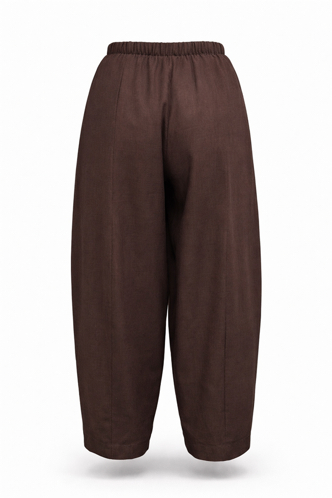 Acı Kahve Keten Bol Pantolon 00198