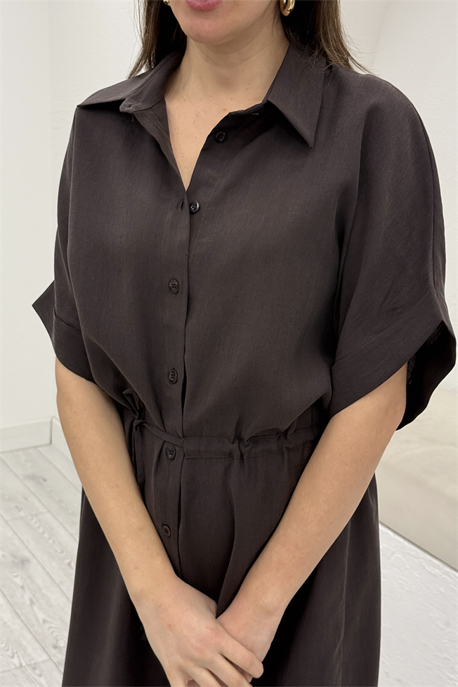 Acı Kahve Tencel Elbise 070