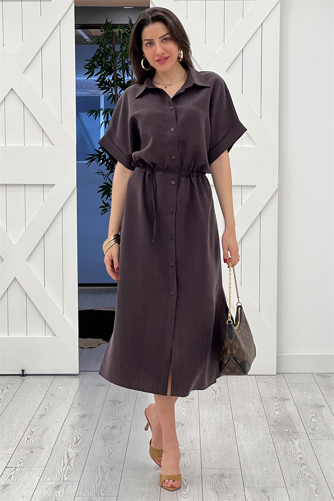Acı Kahve Tencel Elbise 070