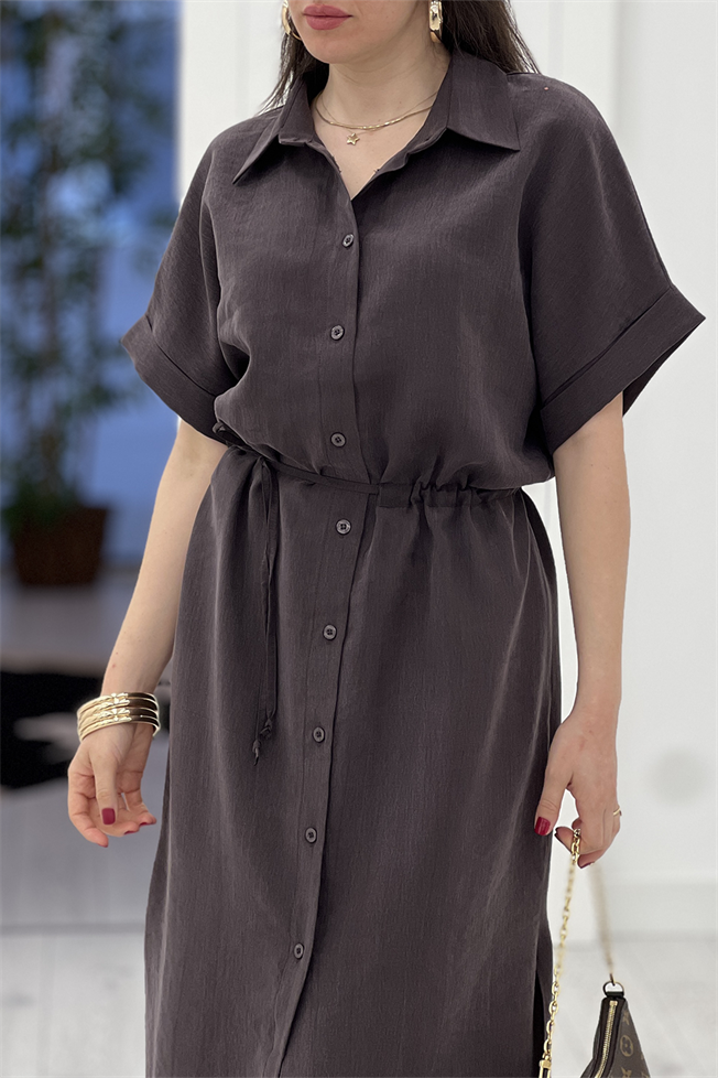 Acı Kahve Tencel Elbise 070