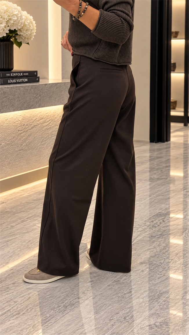 Acı Kahve Wide Leg Pantolon 9980