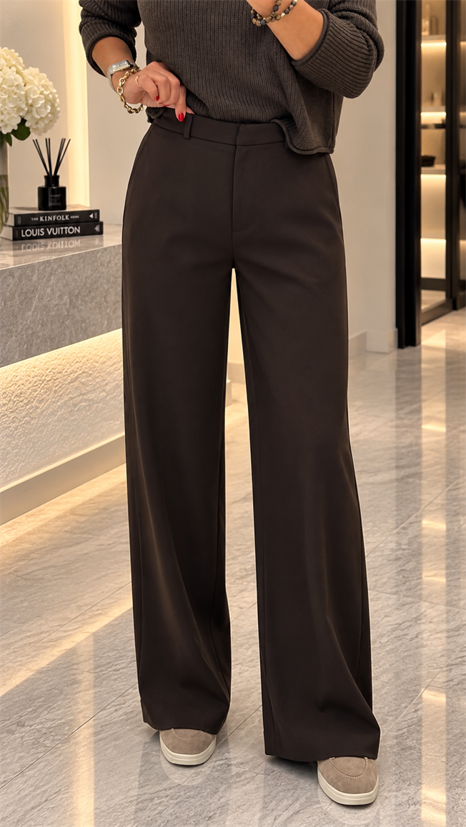Acı Kahve Wide Leg Pantolon 9980
