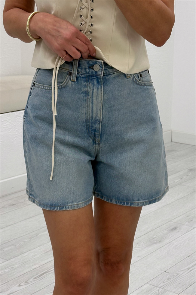 Açık Mavi Denim Şort 3823