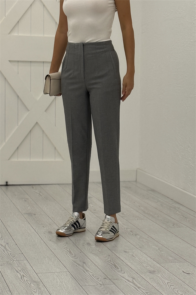 Antrasit Önü Flatolu Pantolon 5113