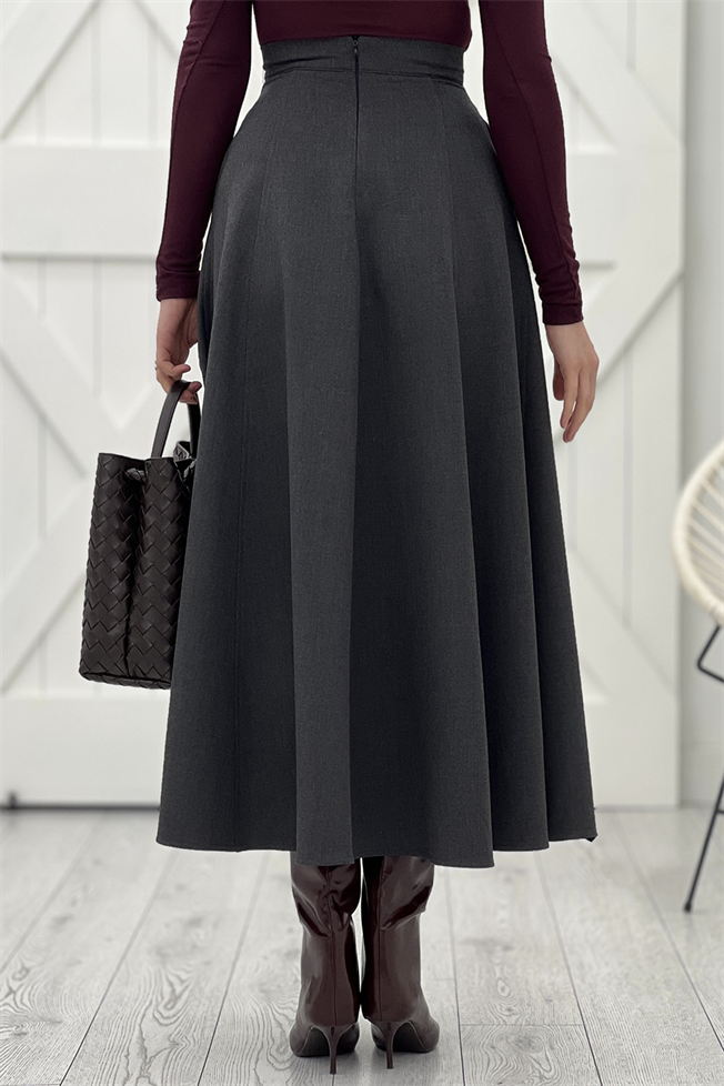 Antrasit Yırtmaçlı Etek 05175