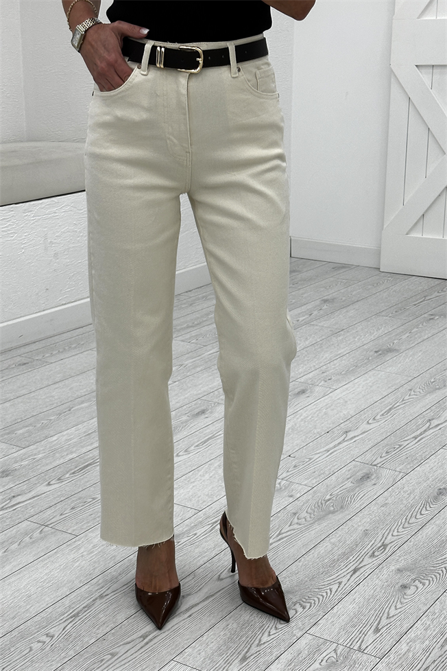 Bej Kemerli Boyfit Jean 102