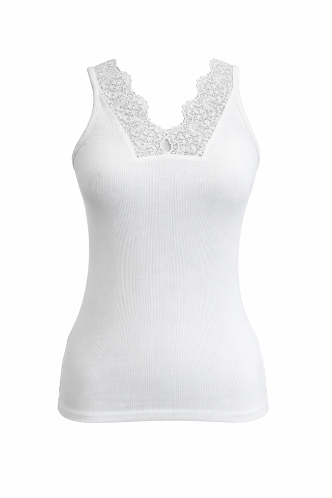 Beyaz Dantelli Fitilli Atlet 26288