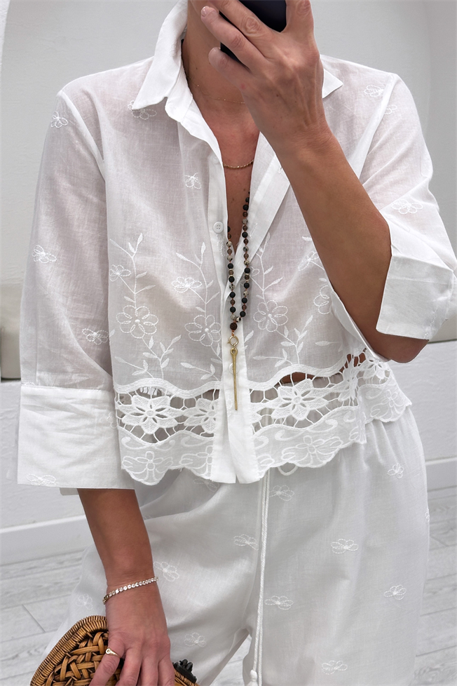 Beyaz Gömlek Pantolon Takım 39432