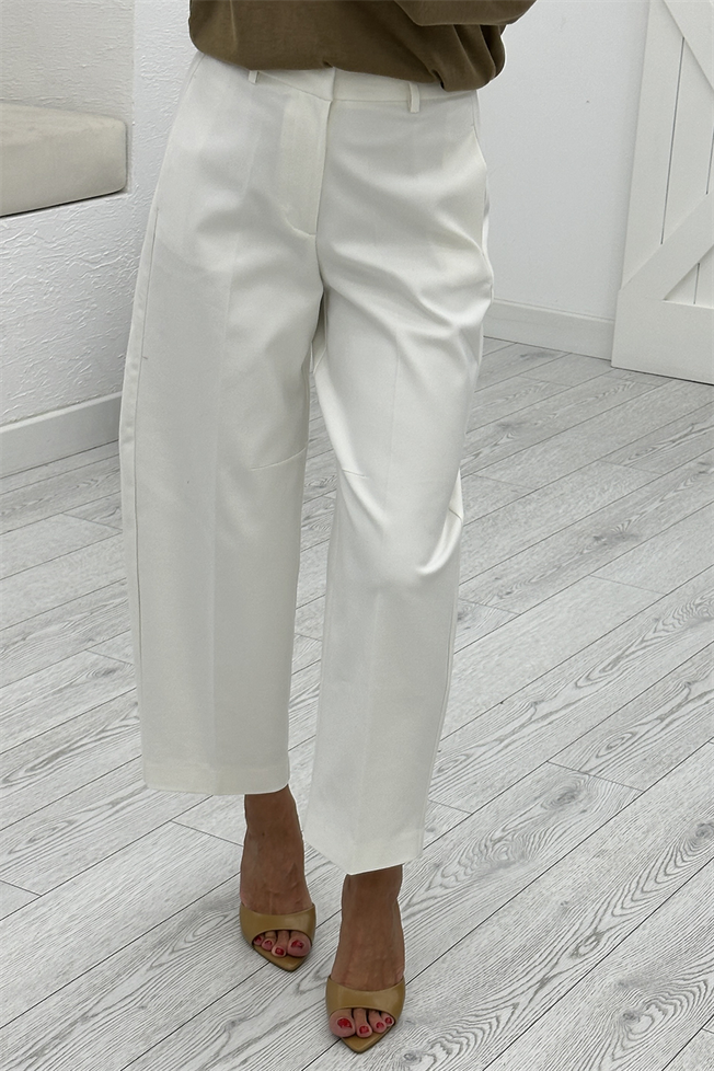 Beyaz Kumaş Pantolon 4170