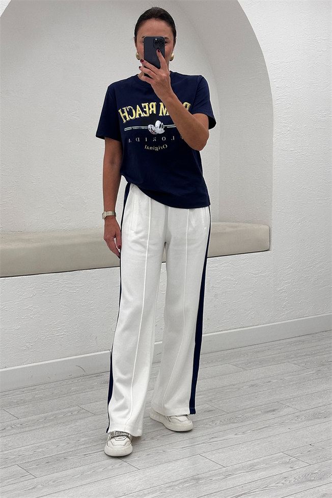 Beyaz-Lacivert Eşofman 3481