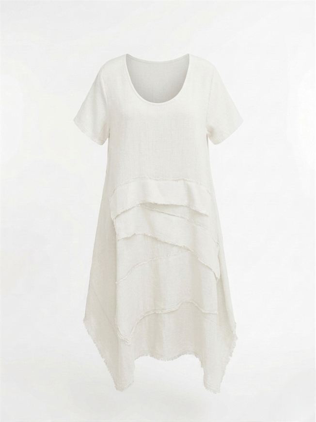 Beyaz Oversize Müslin Elbise 3866