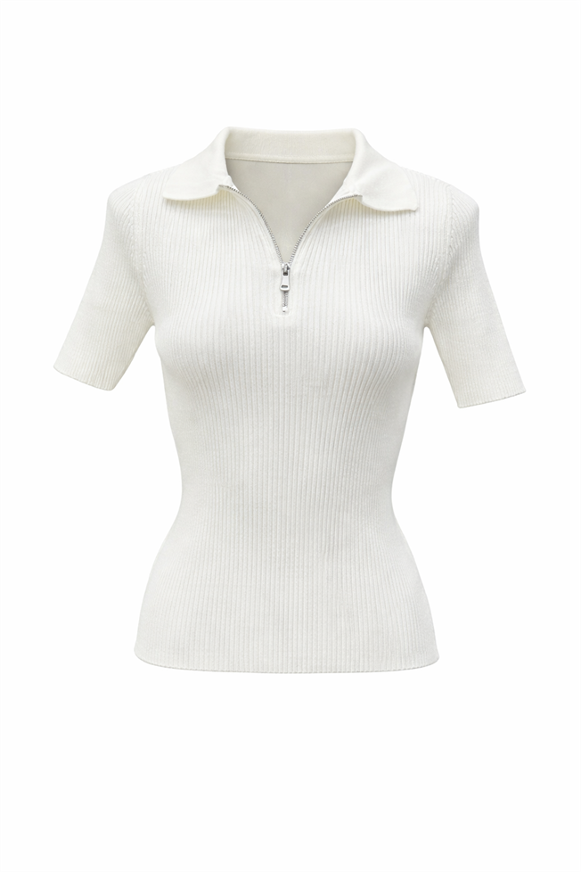 Beyaz Polo Yaka Triko 3574