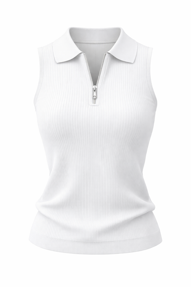 Beyaz Sıfır Kol Triko 5170