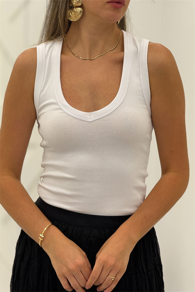 Beyaz V Yaka Atlet 16987