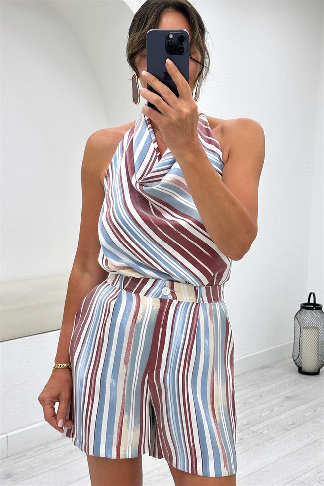 Bordo Bluz Şort Takım 81184