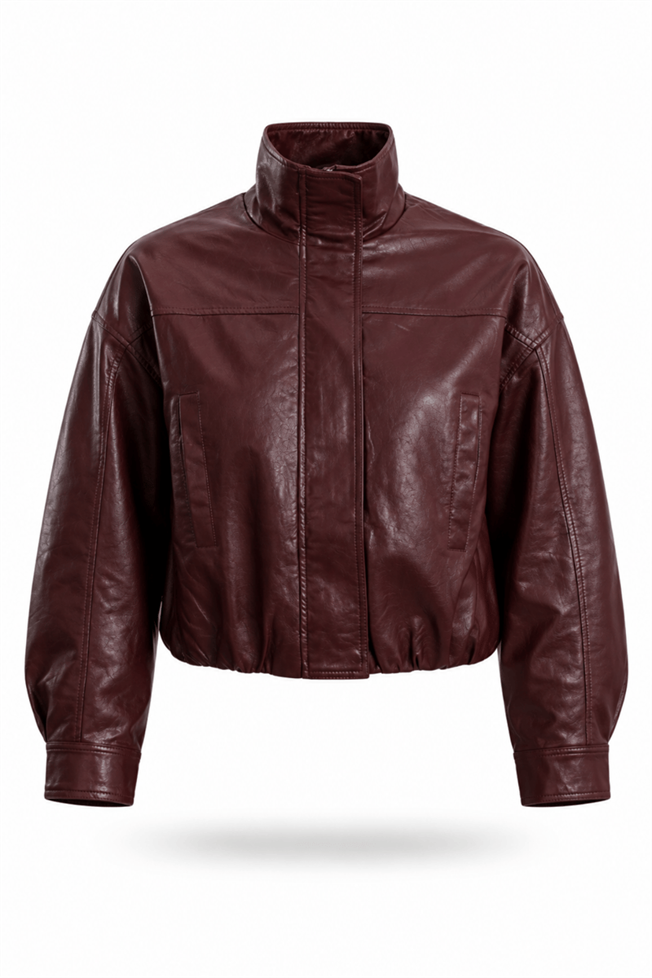 Bordo Deri Ceket 100020