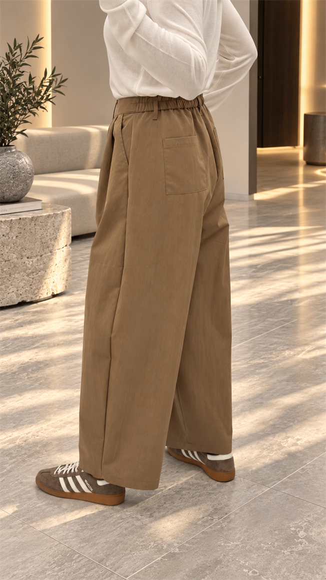 Camel Pileli Baggy Pantolon 51497
