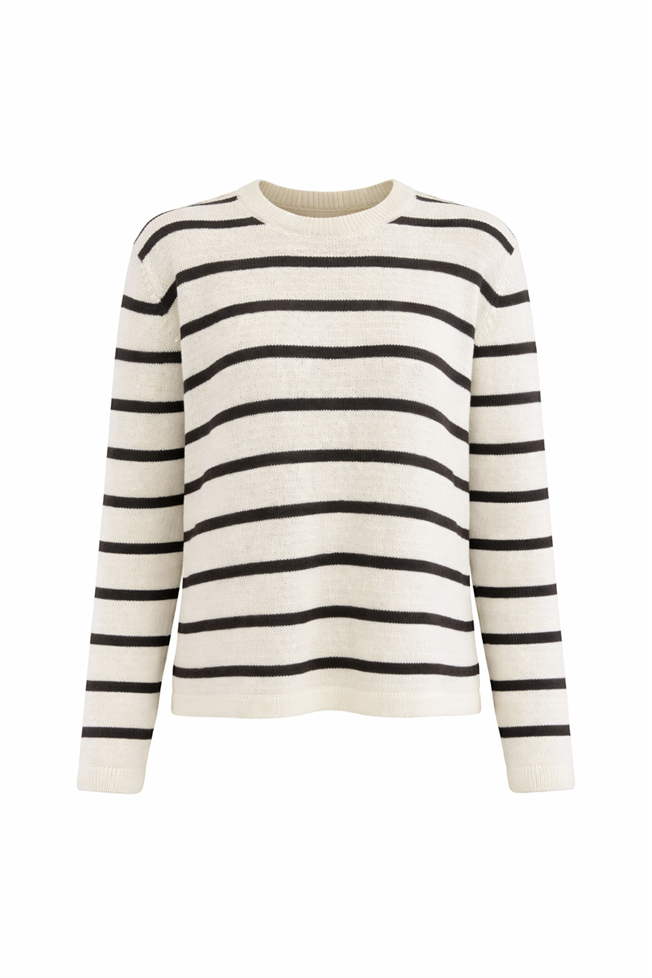 Ekru Çizgili Merserize Triko 261032