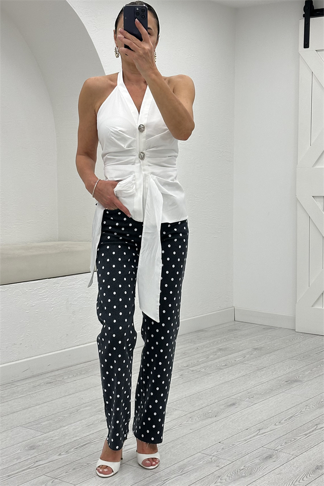 Füme Puantiyeli Jean Pantolon 102