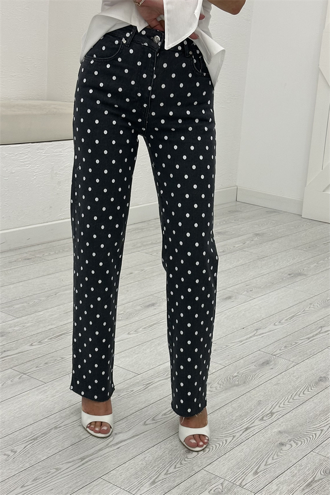 Füme Puantiyeli Jean Pantolon 102