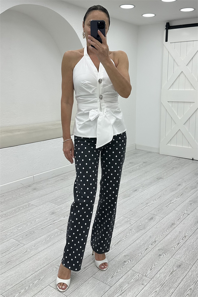 Füme Puantiyeli Jean Pantolon 102