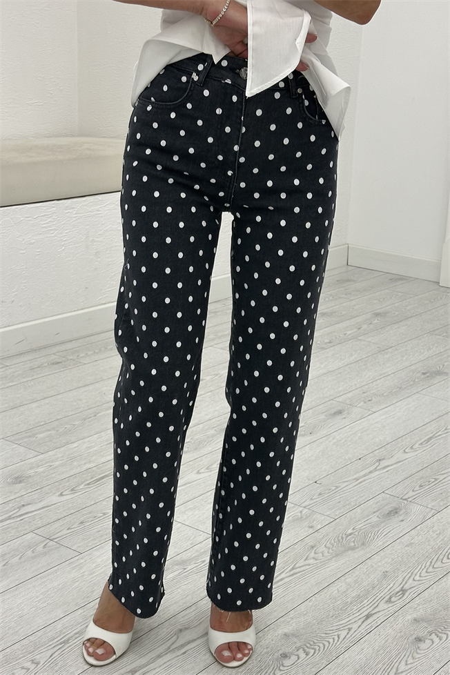 Füme Puantiyeli Jean Pantolon 102