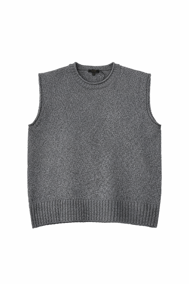 Gri Bisiklet Yaka Sıfır Kol Triko 3582