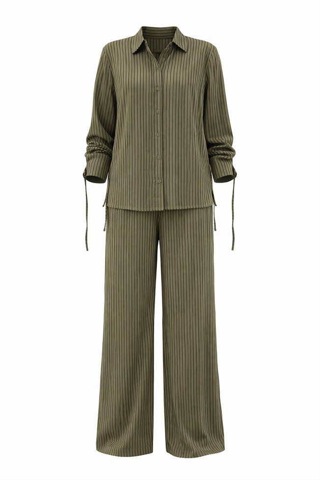Haki Gömlek Pantolon Takım 3628