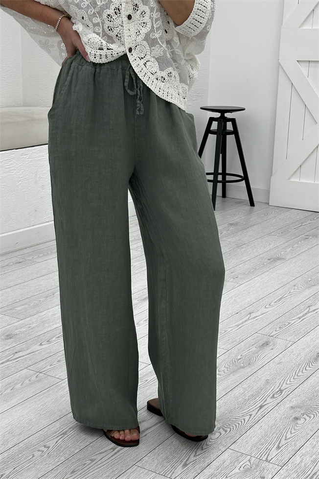 Haki Keten Pantolon 39497
