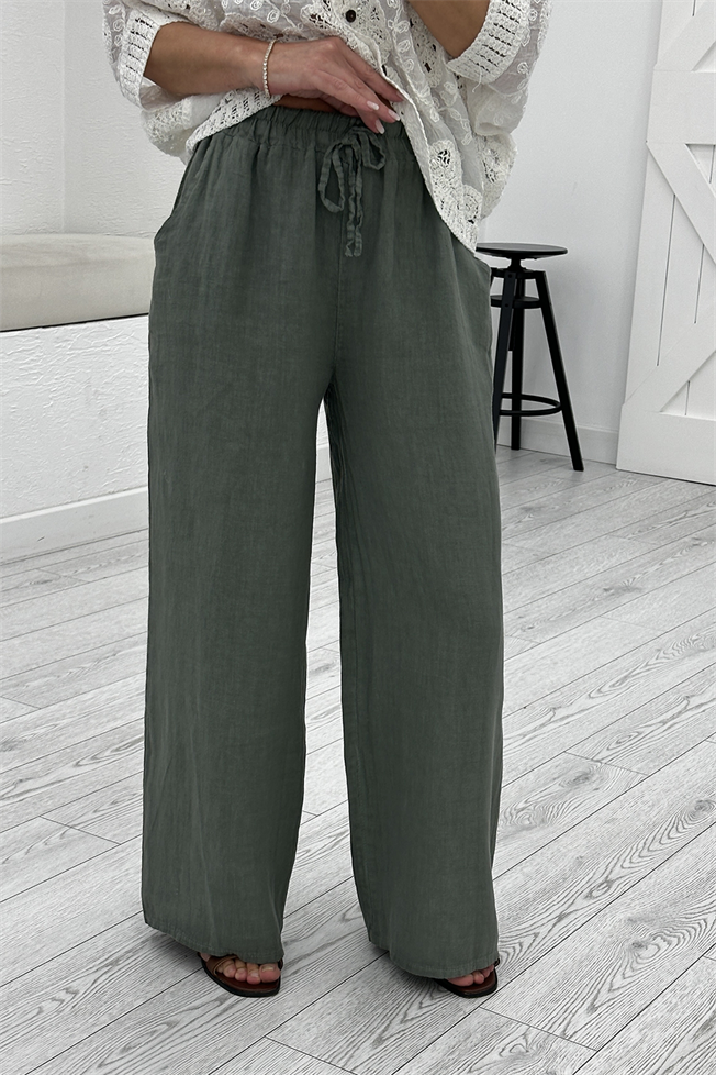 Haki Keten Pantolon 39497