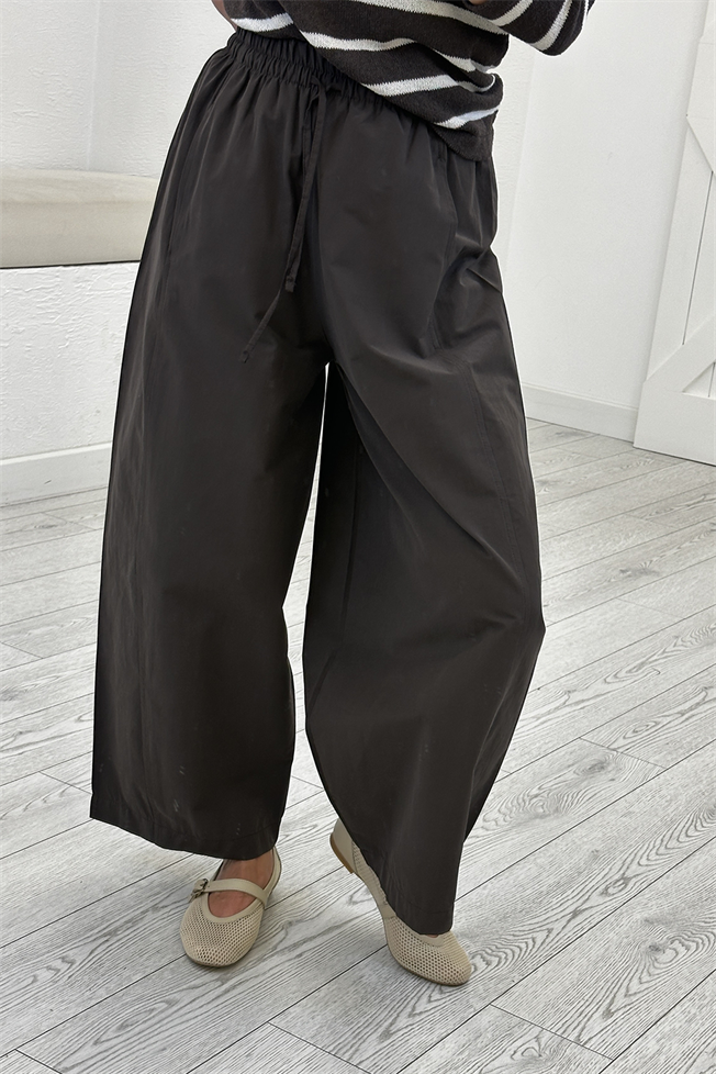 Kahverengi Beli Lastikli Şalvar Pantolon0200