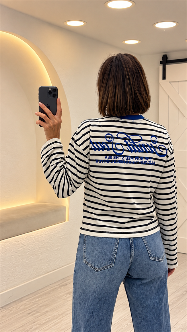Kahverengi Çizgili Tshirt 4330