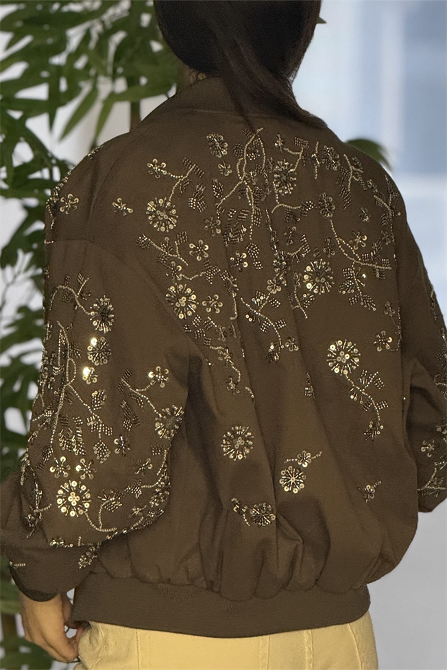 Kahverengi İşlemeli Ceket 99927