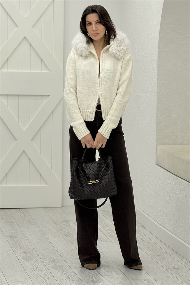 Kahverengi Kemerli Wide Leg Jean 1005