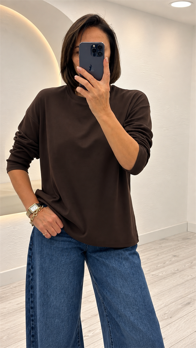 Kahverengi Oversize Tshirt 151357