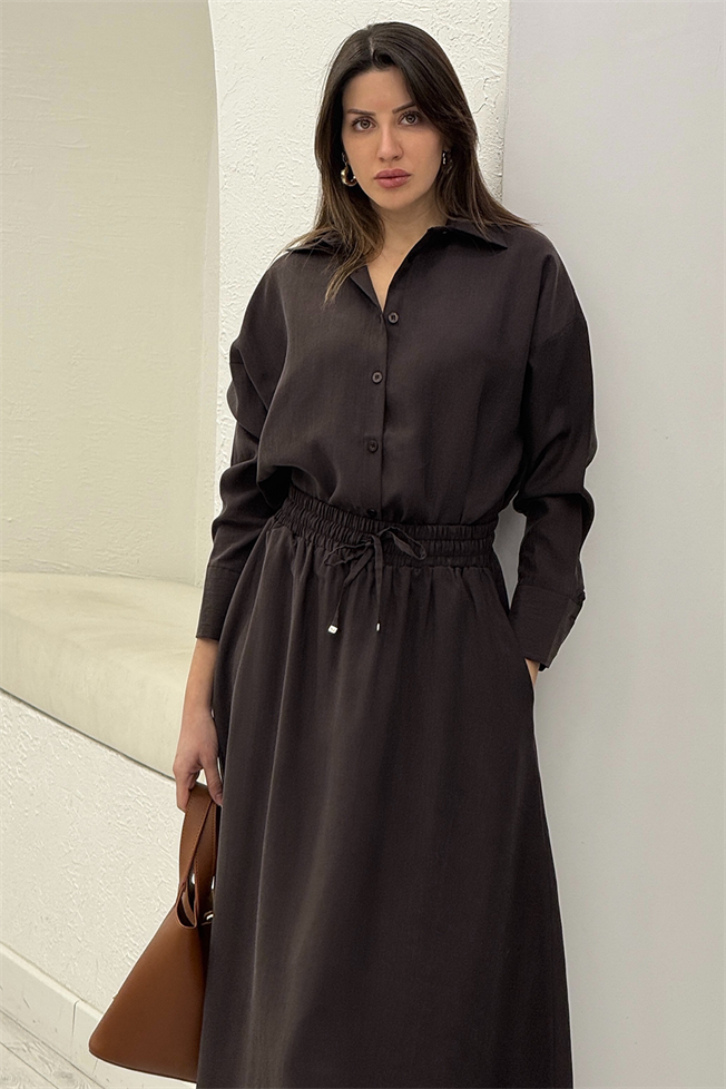 Kahverengi Tencel Gömlek 2014