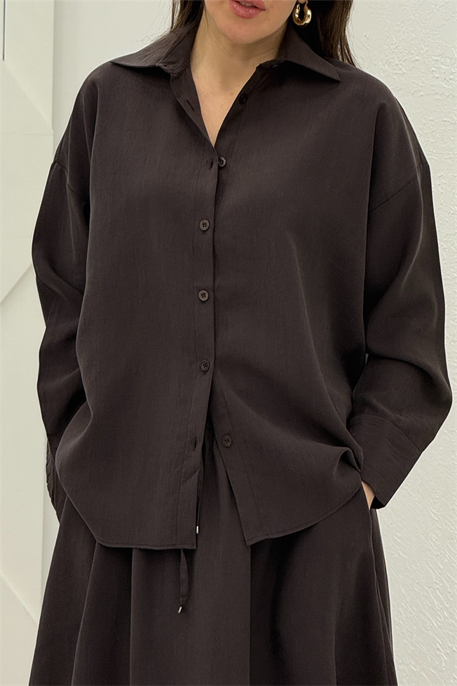 Kahverengi Tencel Gömlek 2014