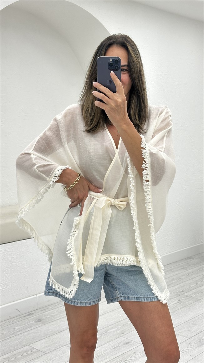 Kemik Püsküllü Kimono 5101