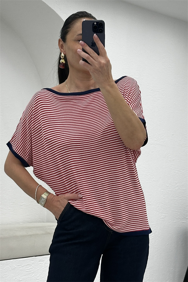 Kırmızı Çizgili Triko 251340