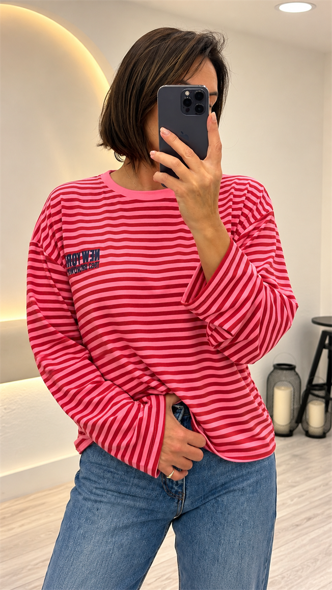 Kırmızı Çizgili Tshirt 4619