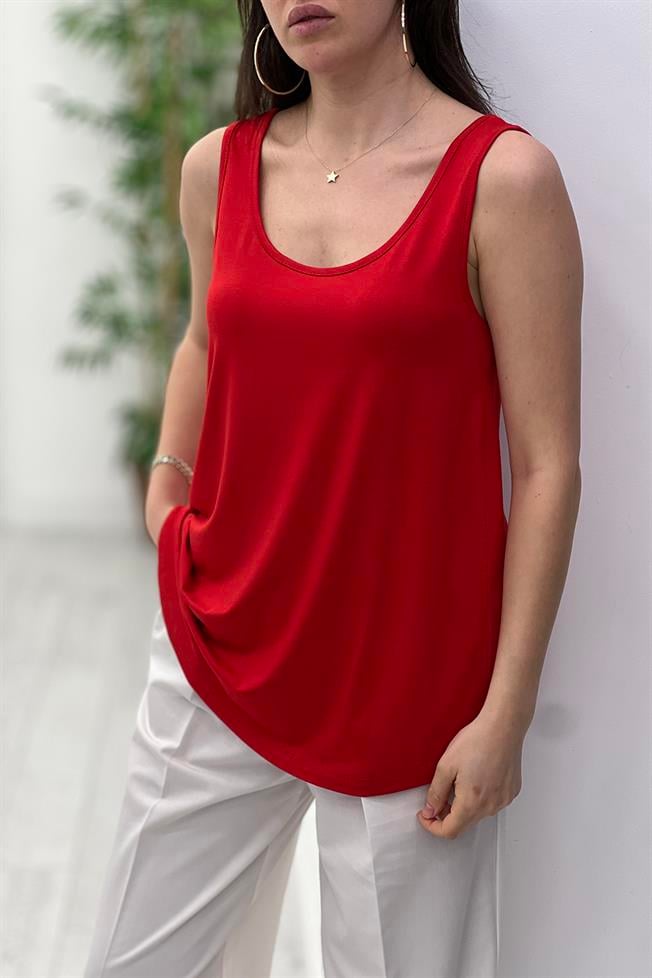 Kırmızı Sıfır Kol Basic Atlet 441